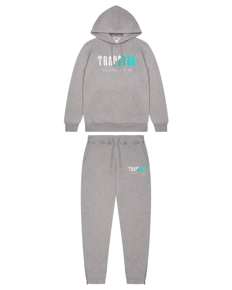 TRAPSTAR CHENILLE DECODED TRACKSUIT - GREY/TEAL EDITION